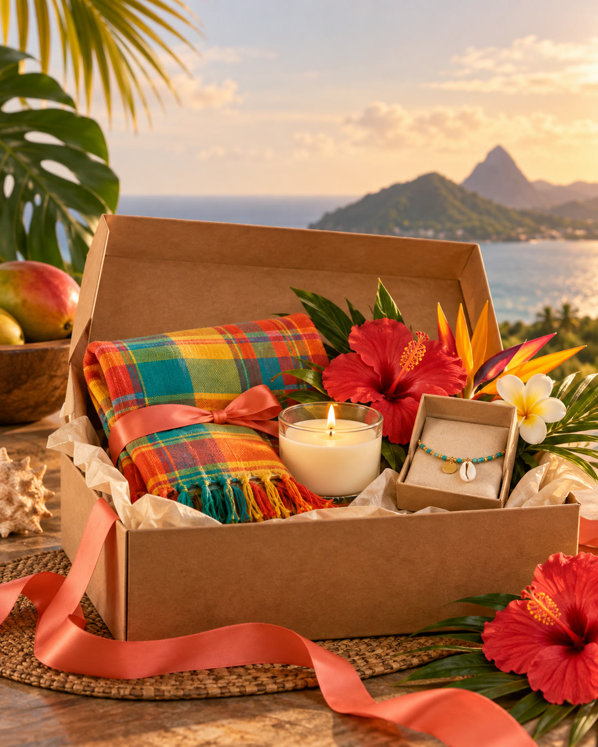 Coffret cadeau aux inspirations tropicales