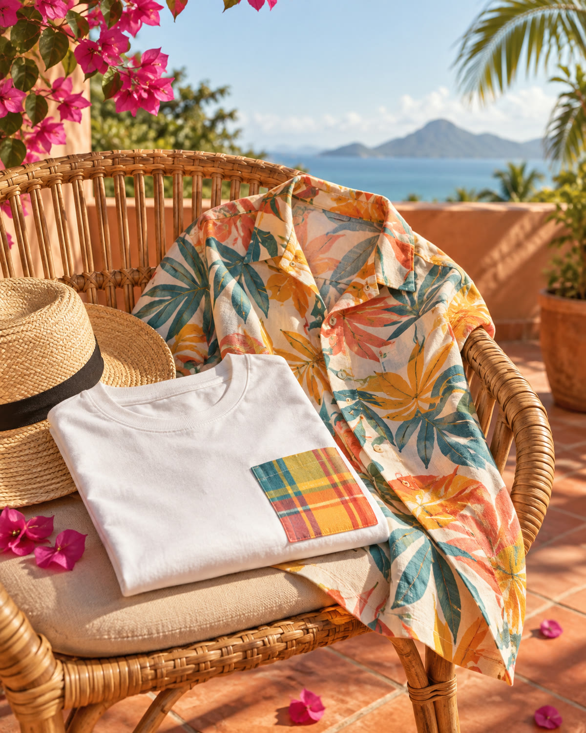 Vêtements aux couleurs tropicales