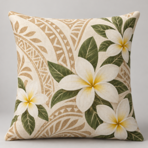 Coussin Polynésie « Fleurs de Tiaré »